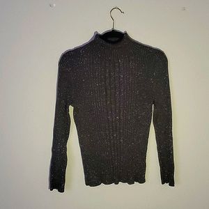 212 Collection Girl's L Sparkly Grey Turtleneck